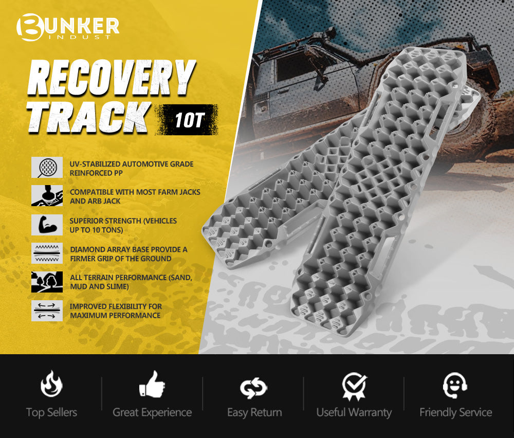Bunker Indust 4WD Recovery Tracks /w Mounting Pins Jack Base Bag Snow Boards 4x4