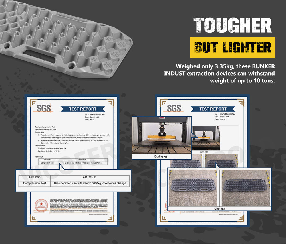 Bunker Indust 4WD Recovery Tracks /w Mounting Pins Jack Base Bag Snow Boards 4x4