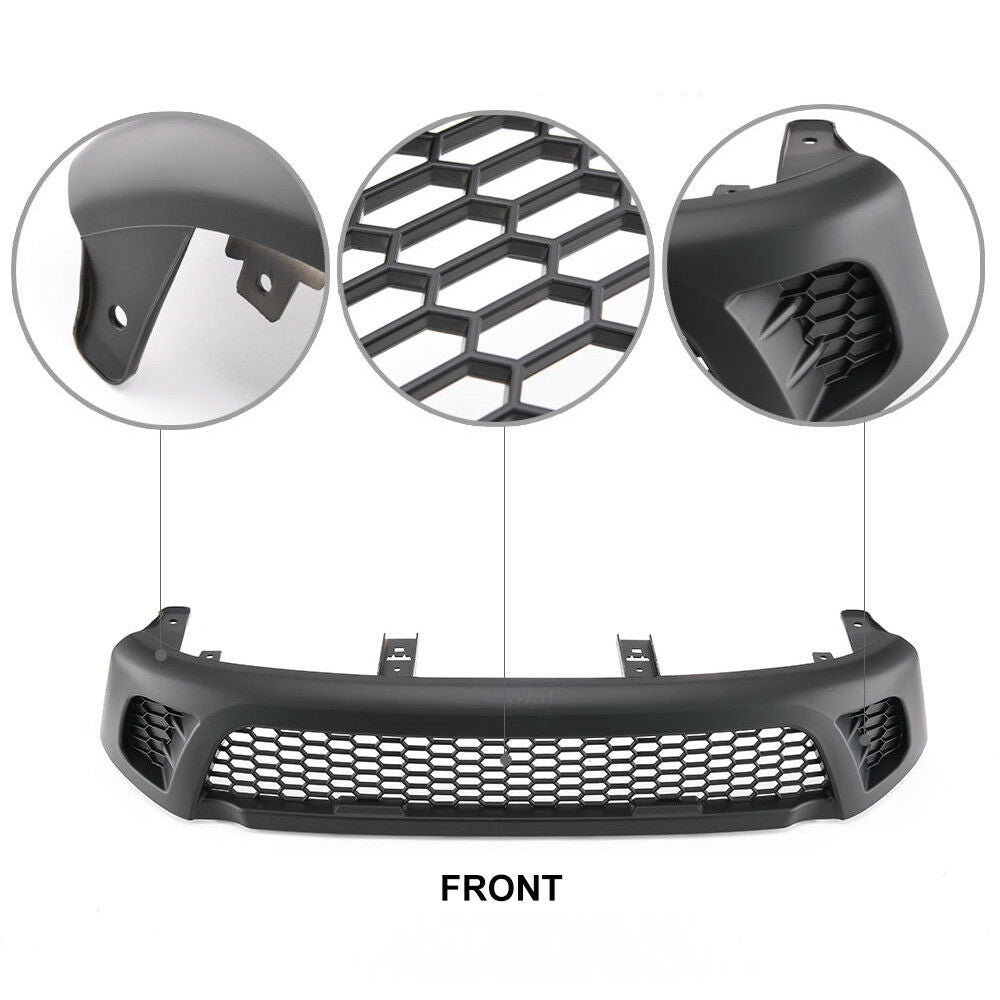 Front Grill Grille Matt Black Fit For Toyota Hilux Revo SR SR5 TRD 2015-2017 ABS
