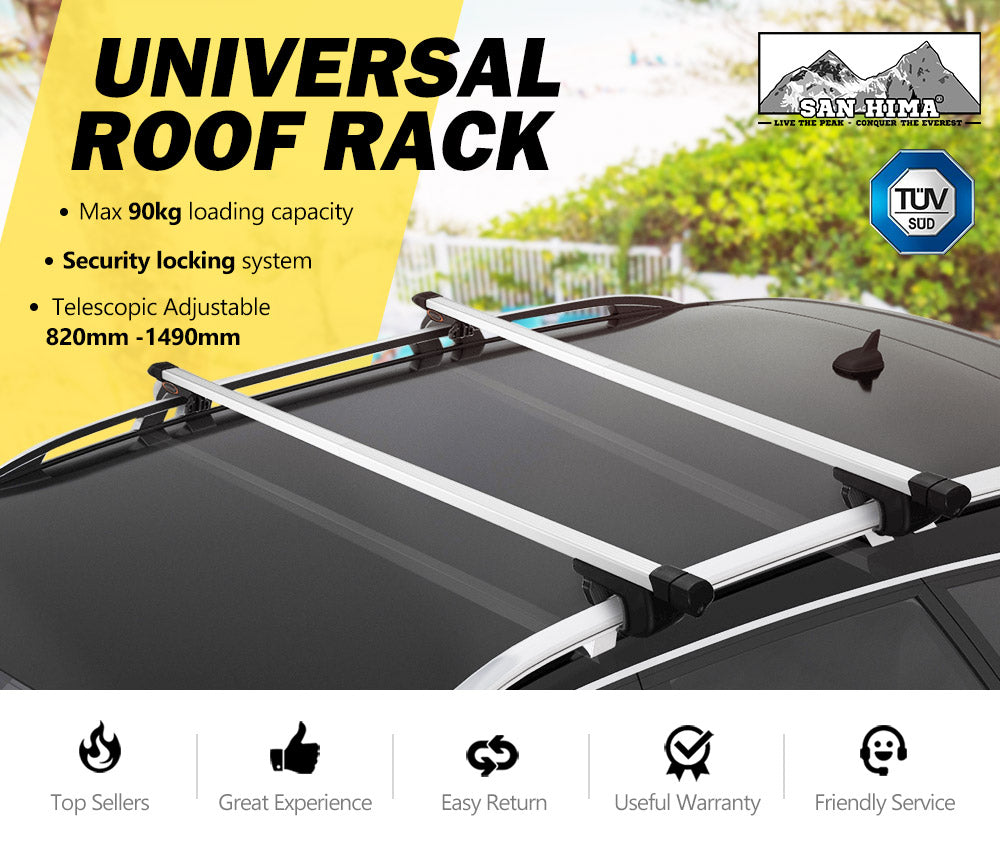 SAN HIMA Universal Roof Rack Rails 820-1490MM Silver