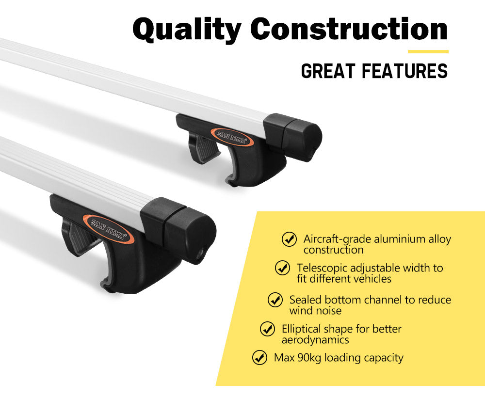 SAN HIMA Universal Roof Rack Rails 820-1490MM Silver
