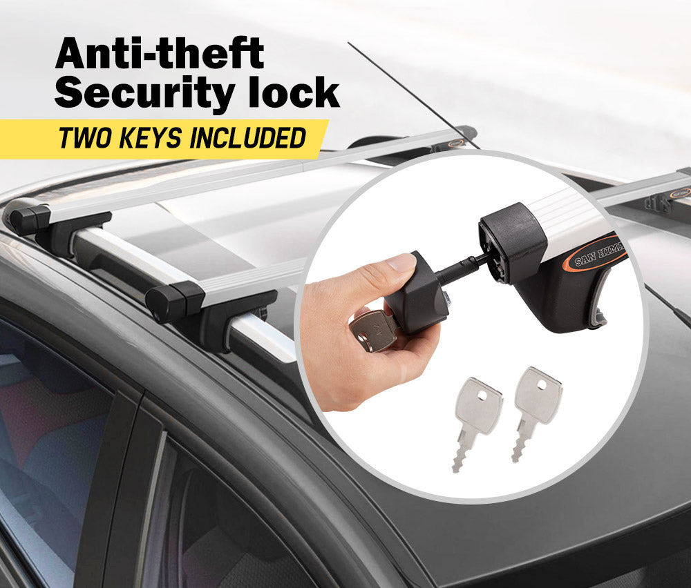 SAN HIMA Universal Roof Rack Rails 820-1490MM Silver