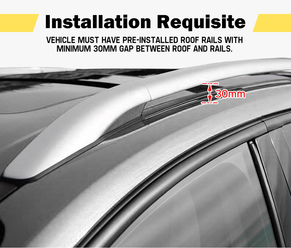 SAN HIMA Universal Roof Rack Rails 820-1490MM Silver