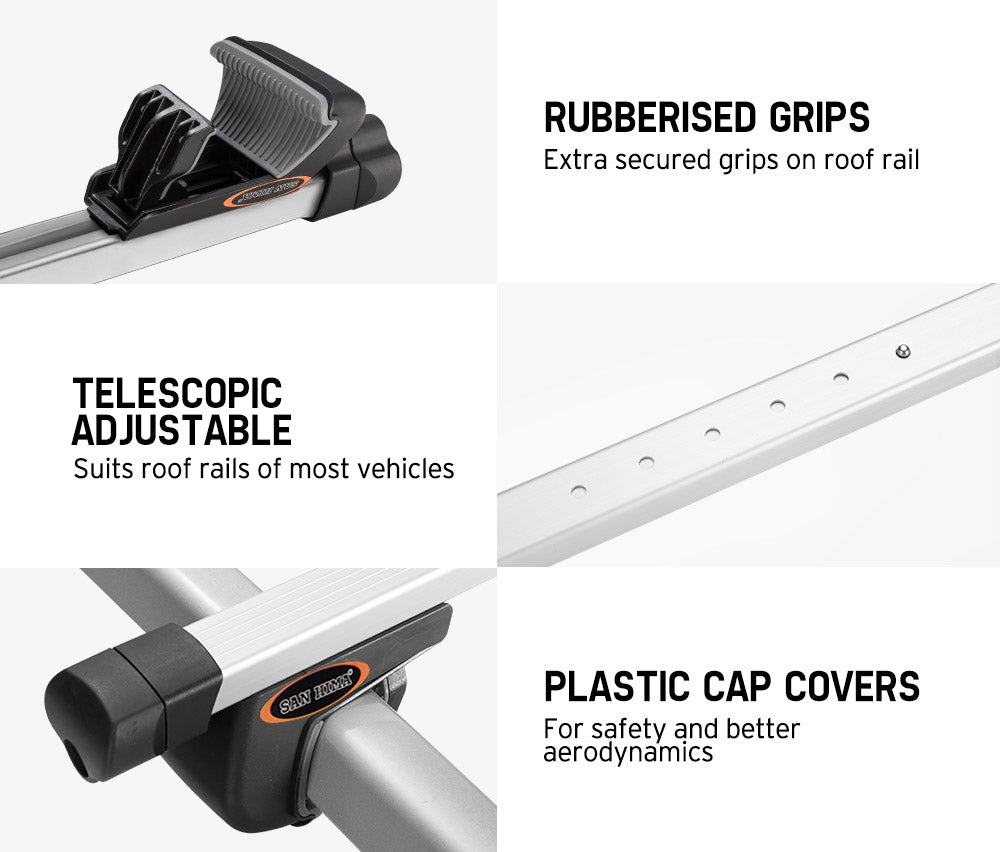 SAN HIMA Universal Roof Rack Rails 820-1490MM Silver