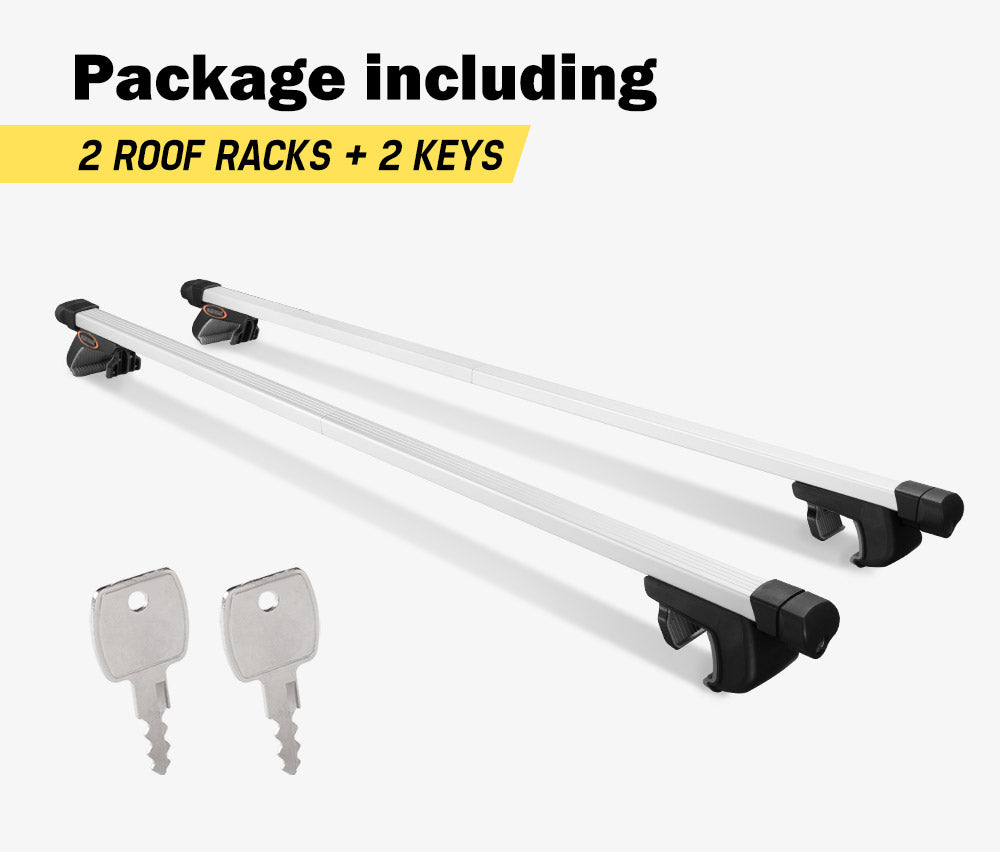 SAN HIMA Universal Roof Rack Rails 820-1490MM Silver