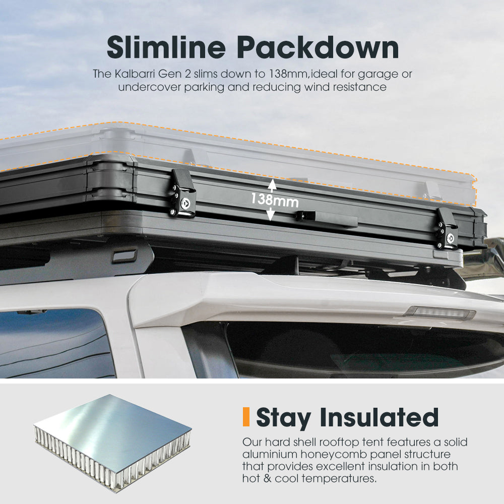 San Hima Kalbarri Gen 2 Roof Top Tent Hardshell With Ladder Camping 4x4 4WD