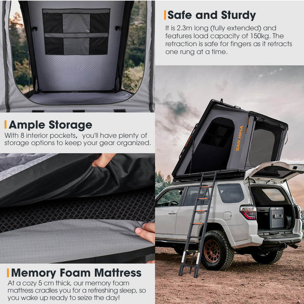 San Hima Kalbarri Gen 2 Roof Top Tent Hardshell With Ladder Camping 4x4 4WD
