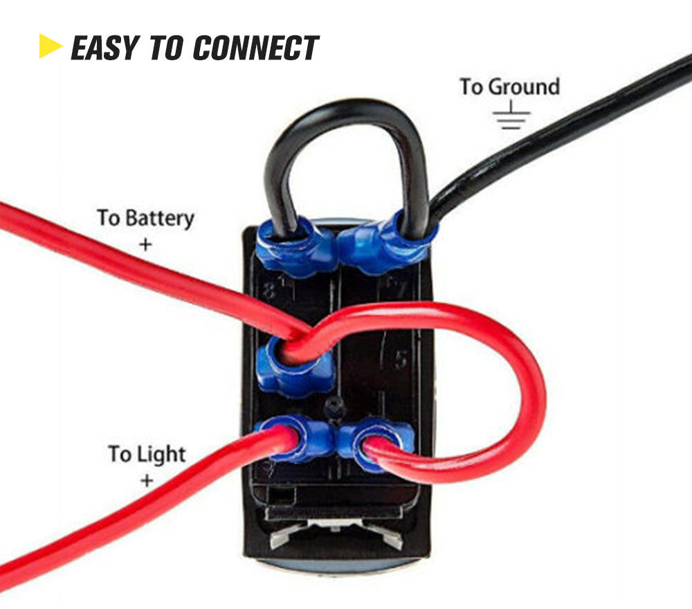 Fit ARB Carling Rocker Switch Dual Backlit Blue LED Spot Light Bar 12V 24V ON OFF