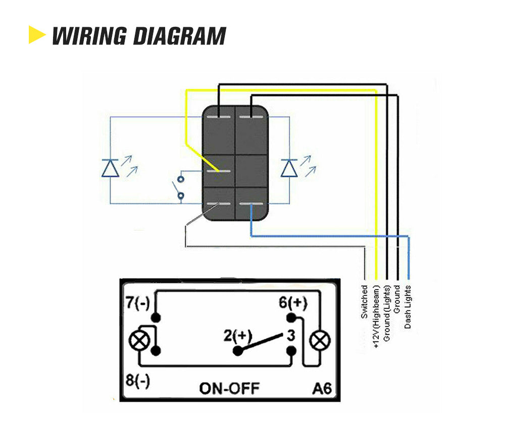 LIGHTFOX Fit ARB Carling Rocker Switch Blue LED Light Bar Laser Etched 12V 24V ON OFF