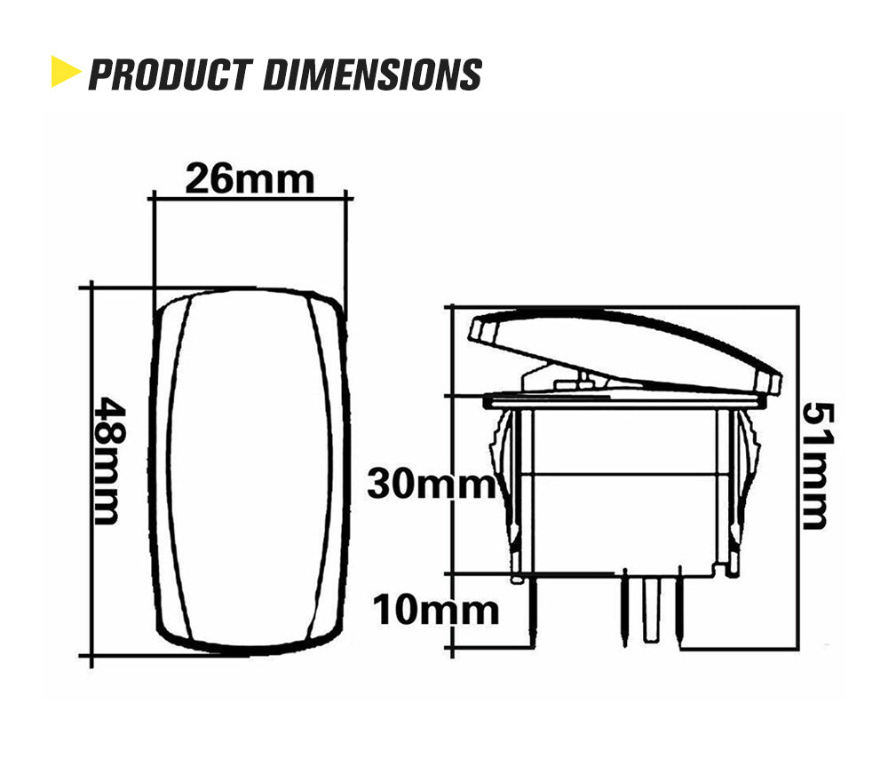 Fit ARB Carling Rocker Switch Dual Backlit Blue LED Spot Light Bar 12V 24V ON OFF