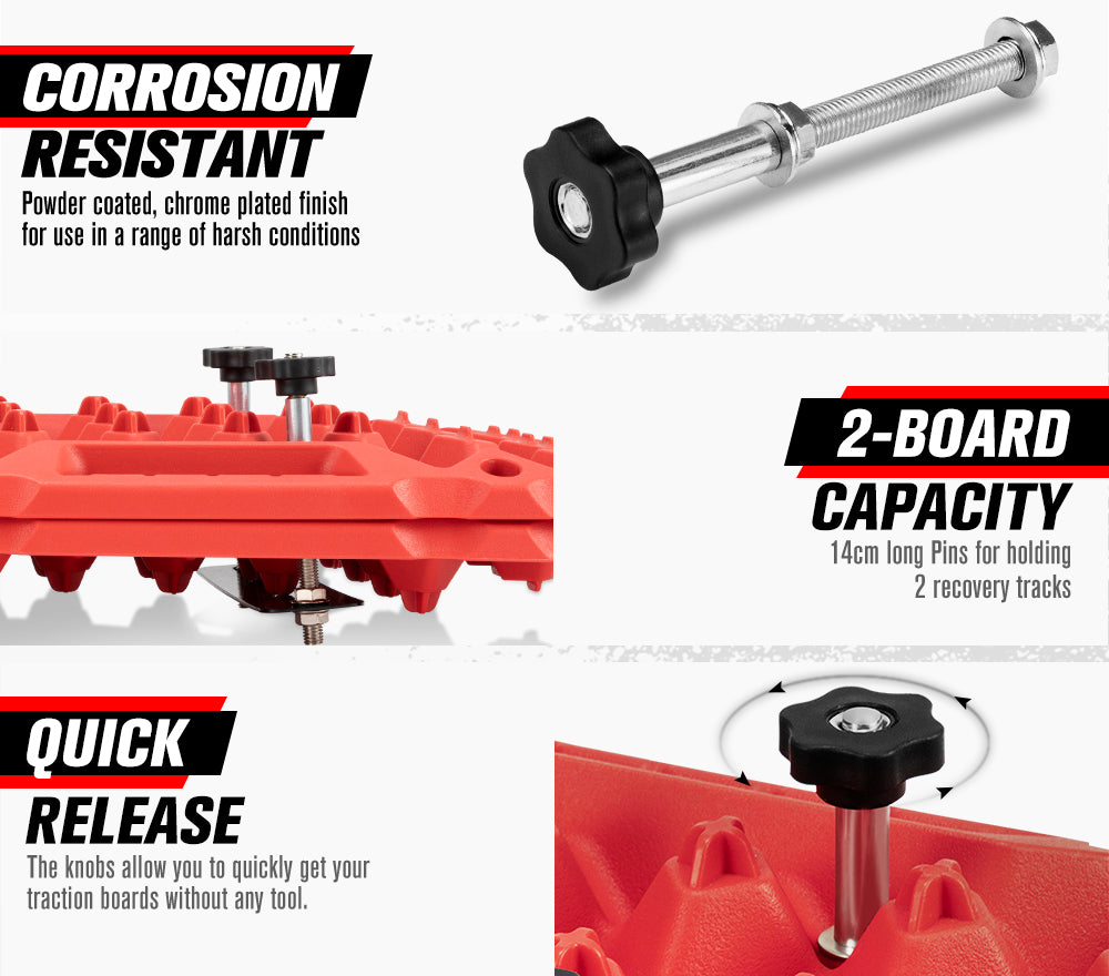 Fieryred Recovery Tracks 15T Boards /w Mounting Pins Sand Mud Snow 4x4 Track Red