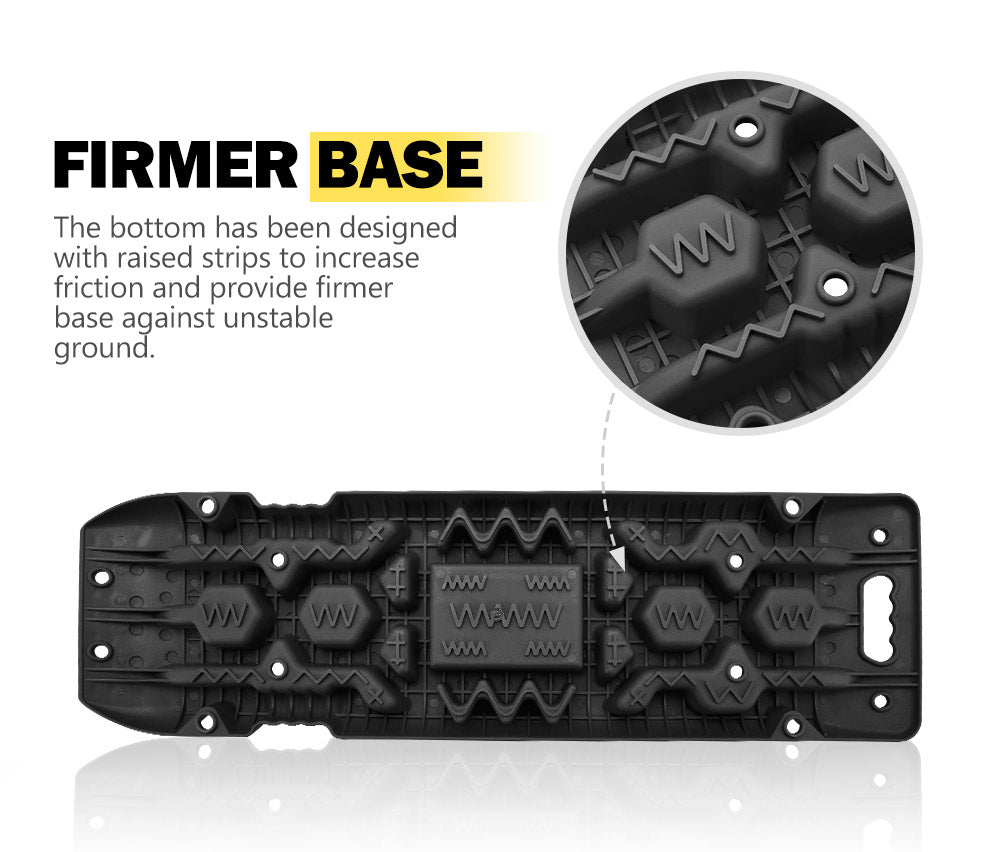 Fieryred Recovery Board Sand Tracks 15T 4WD Vehicle Sand Snow Mud 1 Pair Black