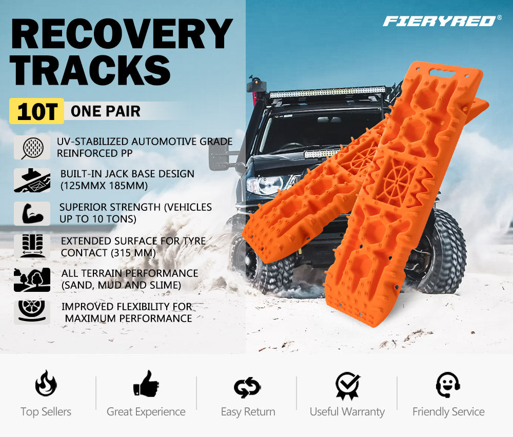 Recovery Tracks Sand Track 10T Vehicle Sand Snow Mud 4WD Orange