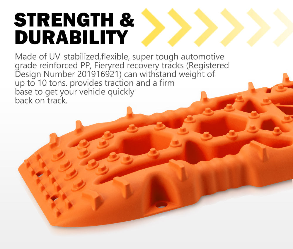 Recovery Tracks Sand Track Orange 10T Vehicle Sand Snow Mud 4WD Pair