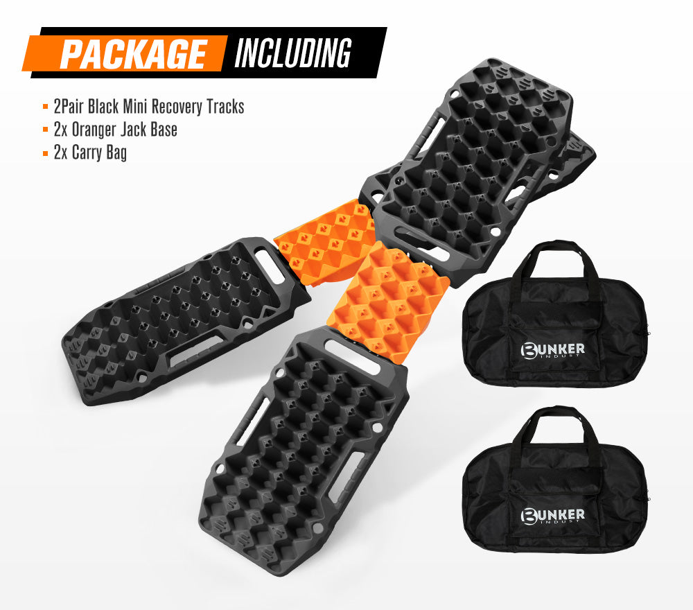 BUNKER INDUST Pair Recovery Tracks Sand Track Black 15T 4WD Car Accessories 4x4