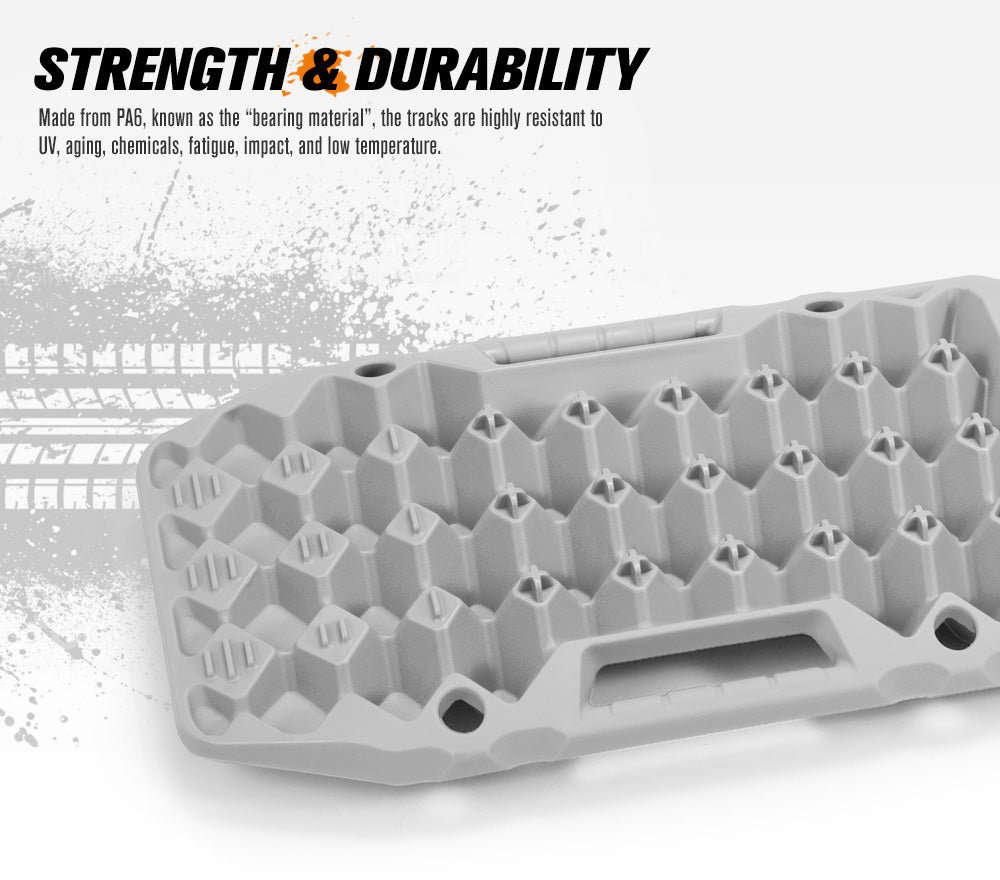 BUNKER INDUST Pair Recovery Tracks Sand Track 15T 4WD Car Accessories 4x4 Grey