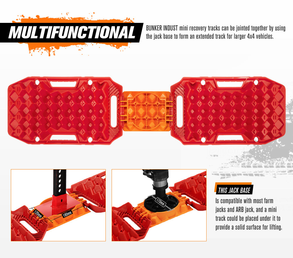 BUNKER INDUST Pair Recovery Tracks Sand Track Red 15T 4WD Car Accessories 4x4