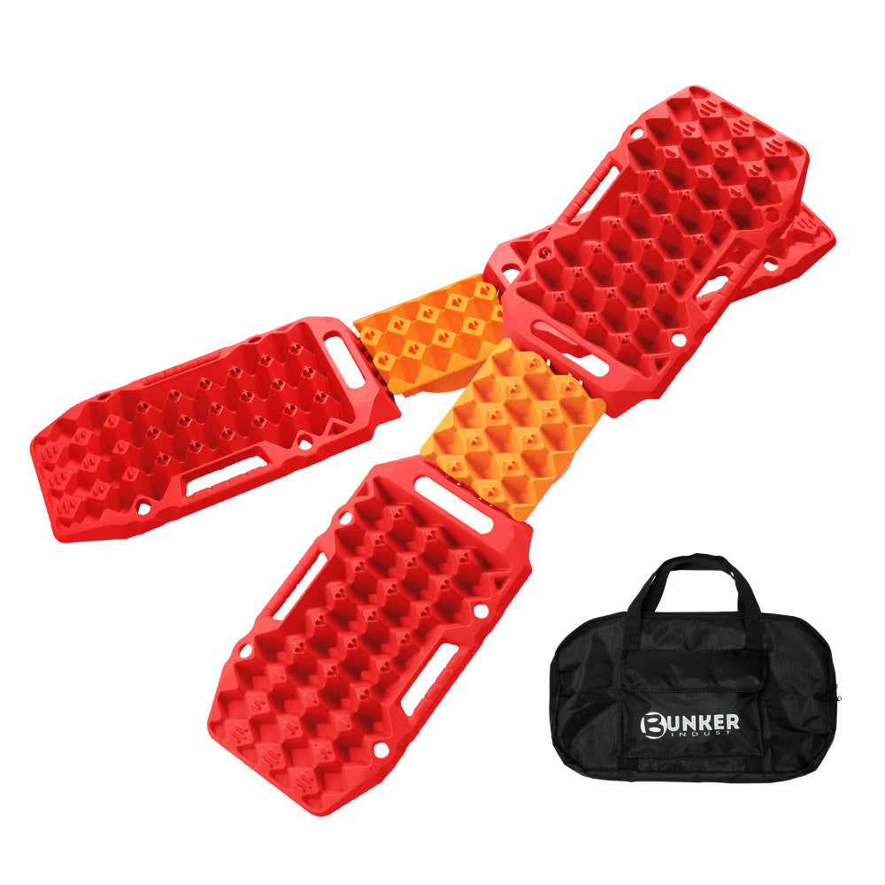 BUNKER INDUST Pair Recovery Tracks Sand Track Red 15T 4WD Car Accessories 4x4