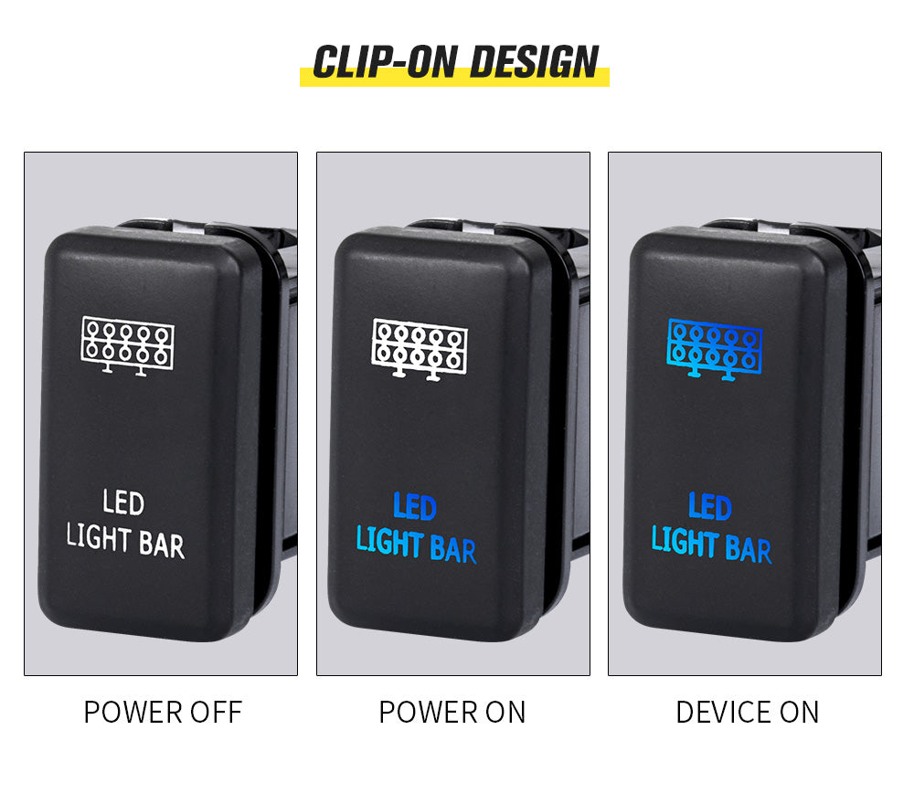 LIGHTFOX LED Light Bar Push Rocker Switch Suitable for TOYOTA Hilux Landcruiser OEM