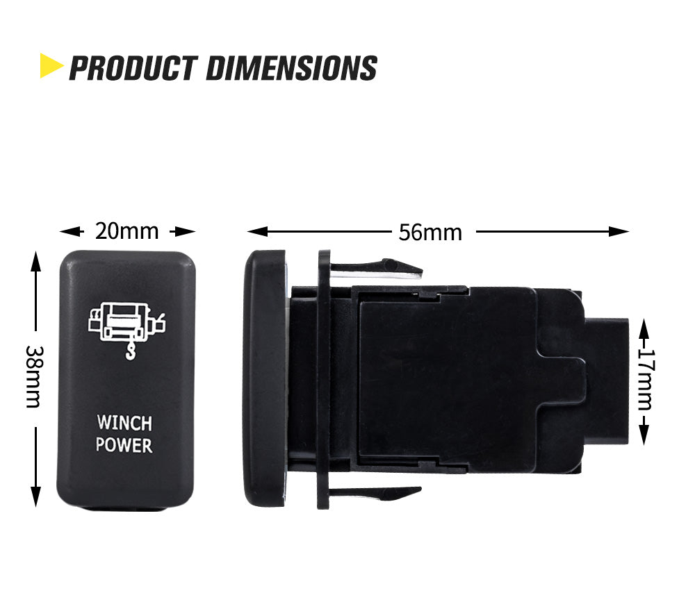 LIGHTFOX Winch Power Push Rocker Switch for TOYOTA Hilux Landcruiser OEM