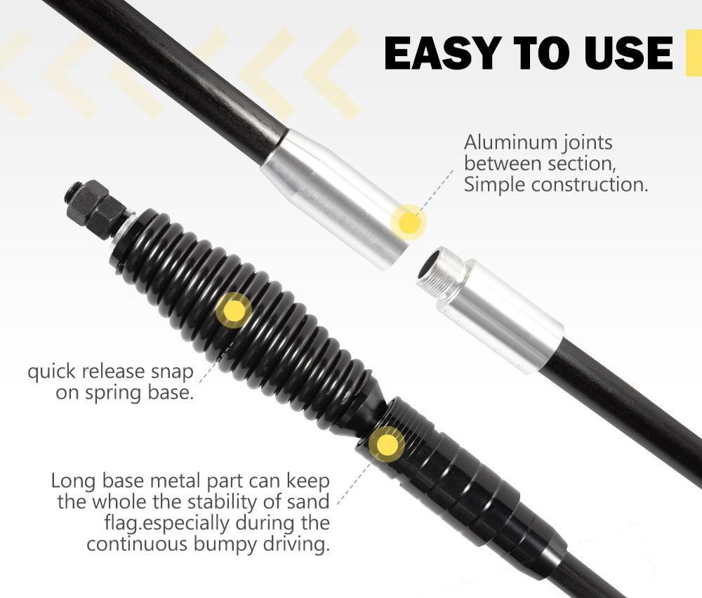 SAN HIMA 3x1M Recovery Sand Flag Safety Flag Simpson Desert Quick Connector Base