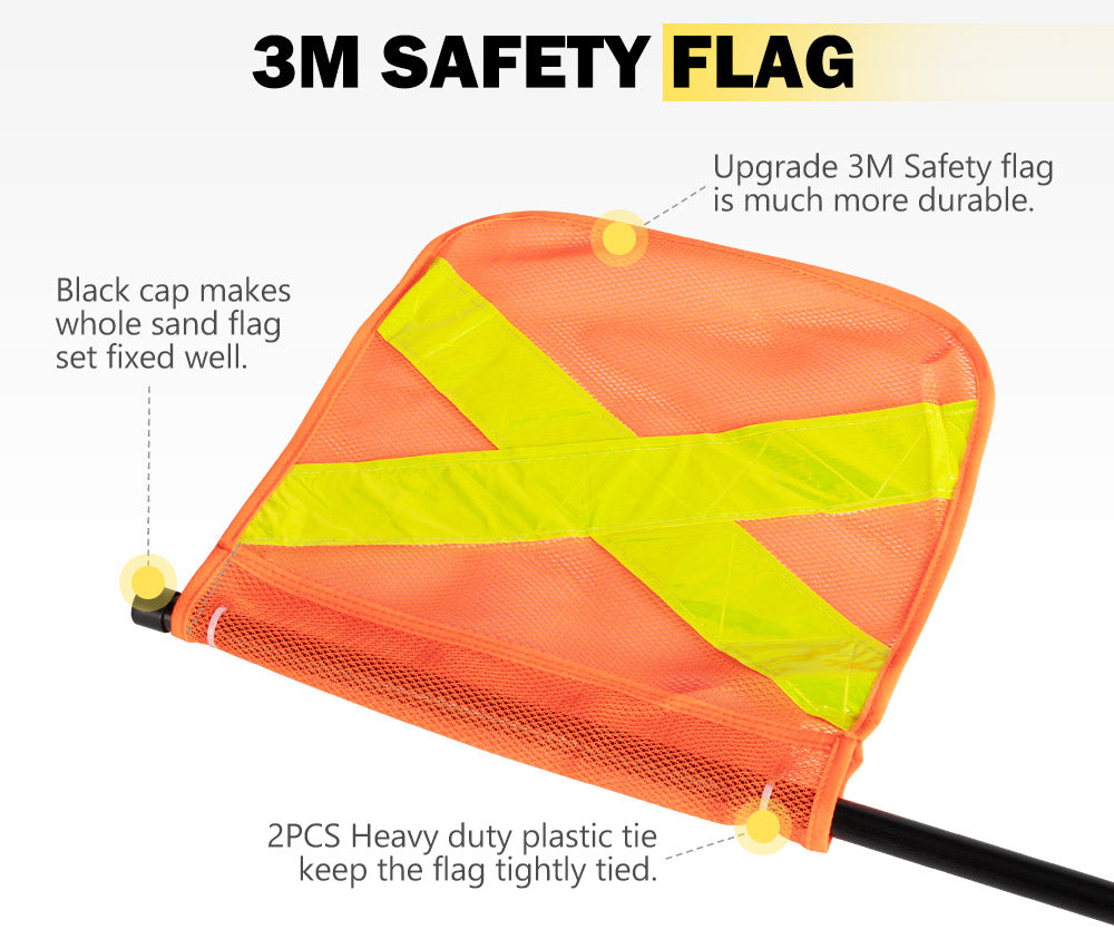 SAN HIMA 3x1M Recovery Sand Flag Safety Flag Simpson Desert Quick Connector Base