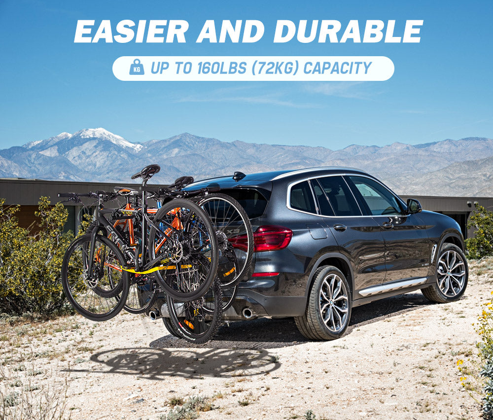 Foldable 4 Bicycle Carrier Bike Car Rear Rack 2" TowBar Hitch Mount