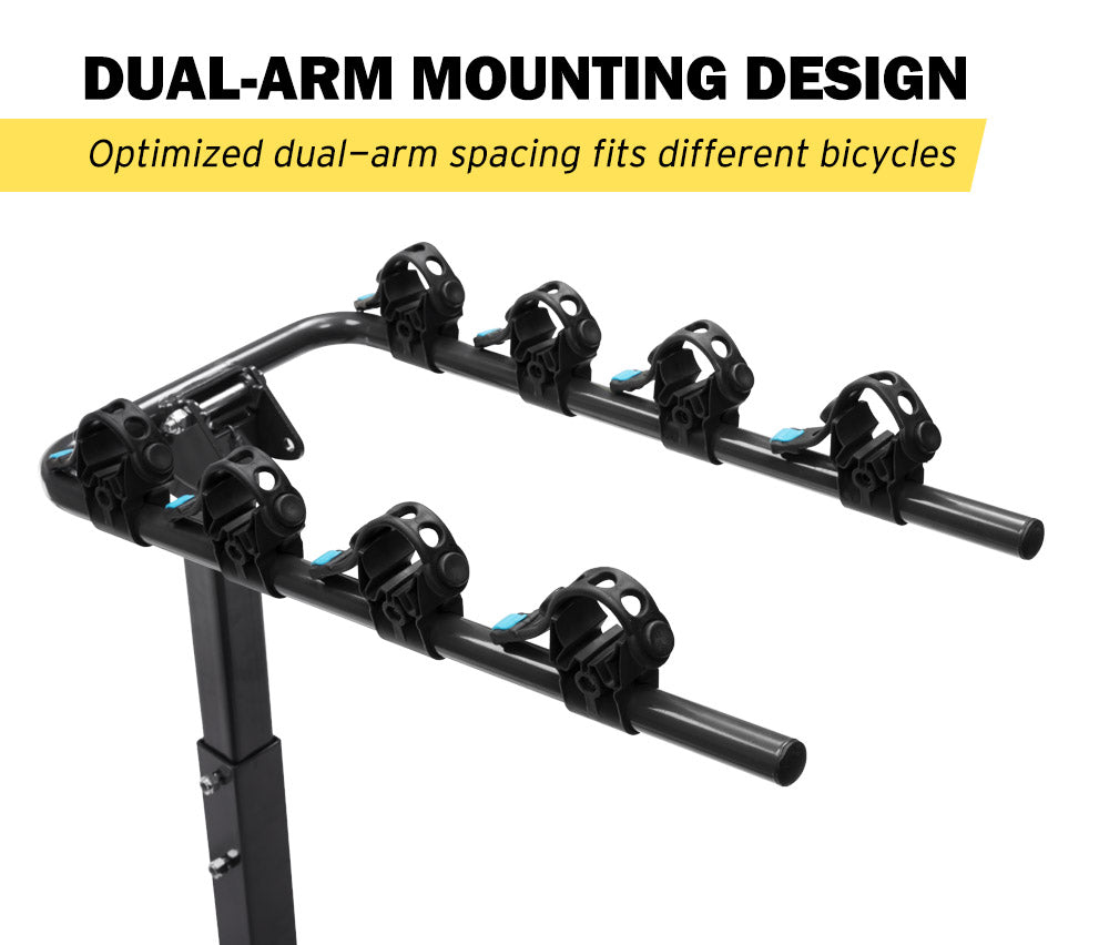 Foldable 4 Bicycle Carrier Bike Car Rear Rack 2" TowBar Hitch Mount