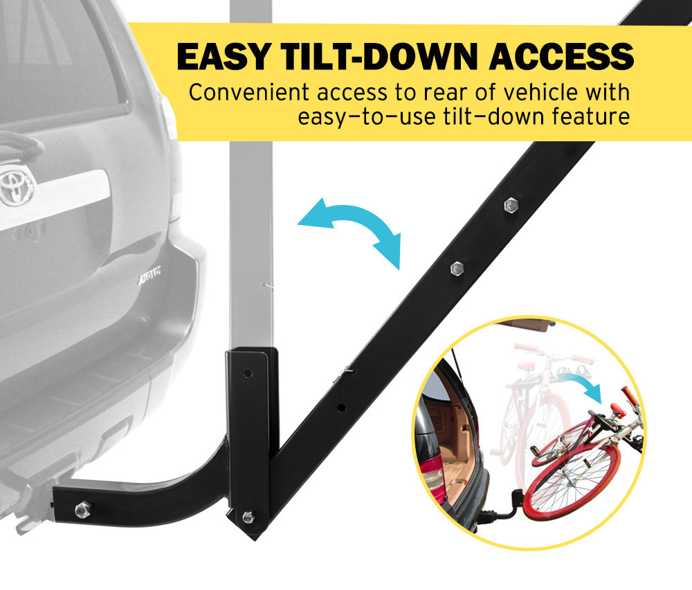 Foldable 4 Bicycle Carrier Bike Car Rear Rack 2" TowBar Hitch Mount