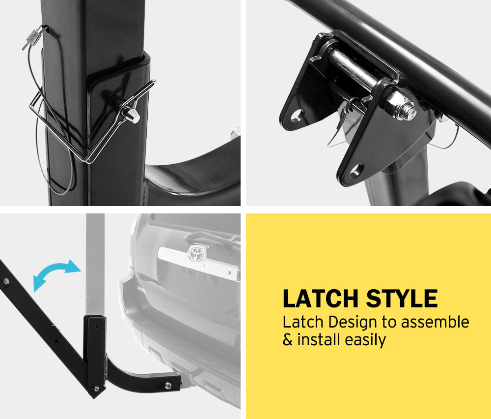 Foldable 4 Bicycle Carrier Bike Car Rear Rack 2" TowBar Hitch Mount