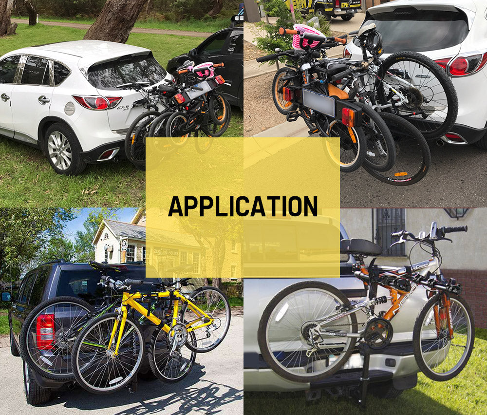 Foldable 4 Bicycle Carrier Bike Car Rear Rack 2" TowBar Hitch Mount