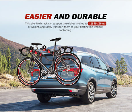 3 Bike Rack Bicycle Carrier Car Rear Universal Trunk Foldable