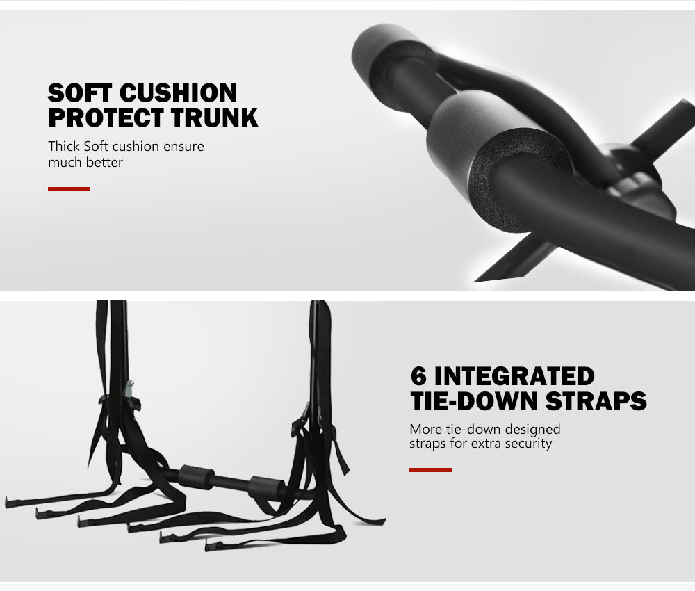 FIERYRED 3 Bike Bicycle Carrier Universal Trunk Foldable