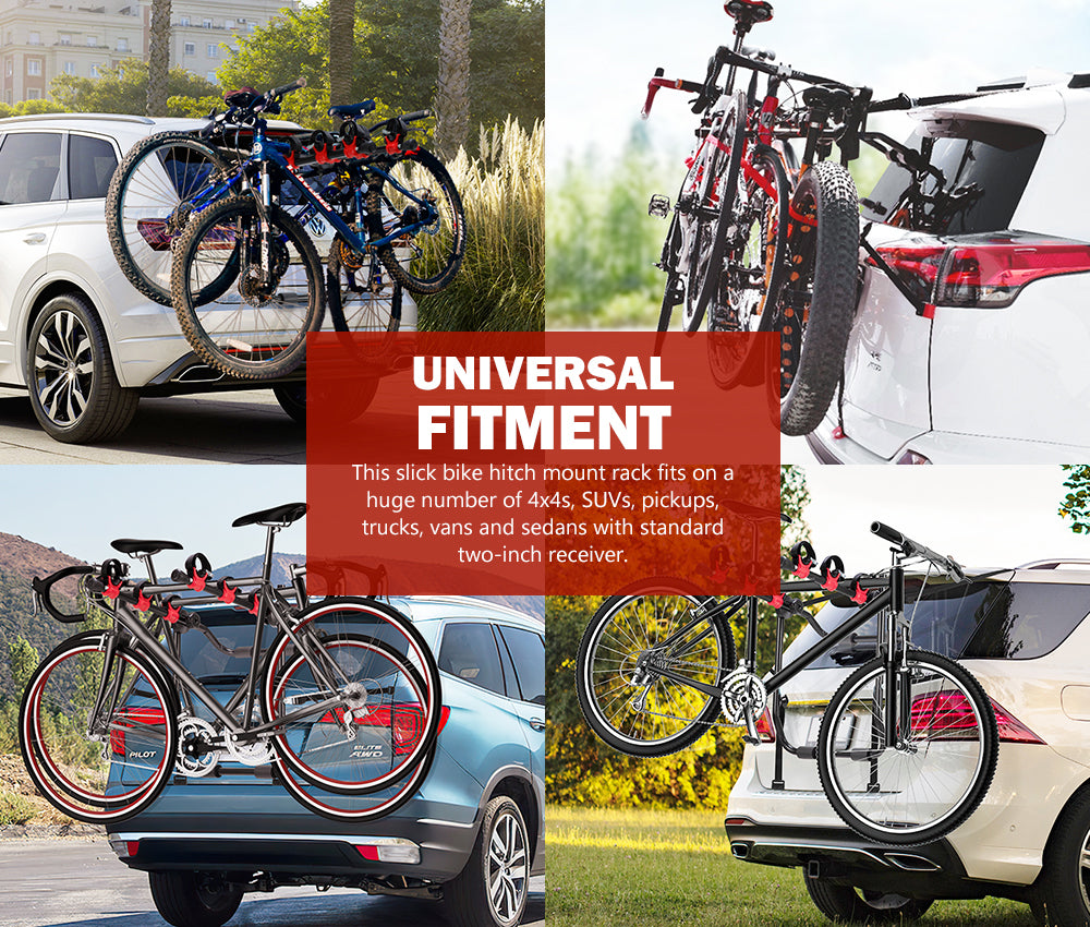 FIERYRED 3 Bike Bicycle Carrier Universal Trunk Foldable