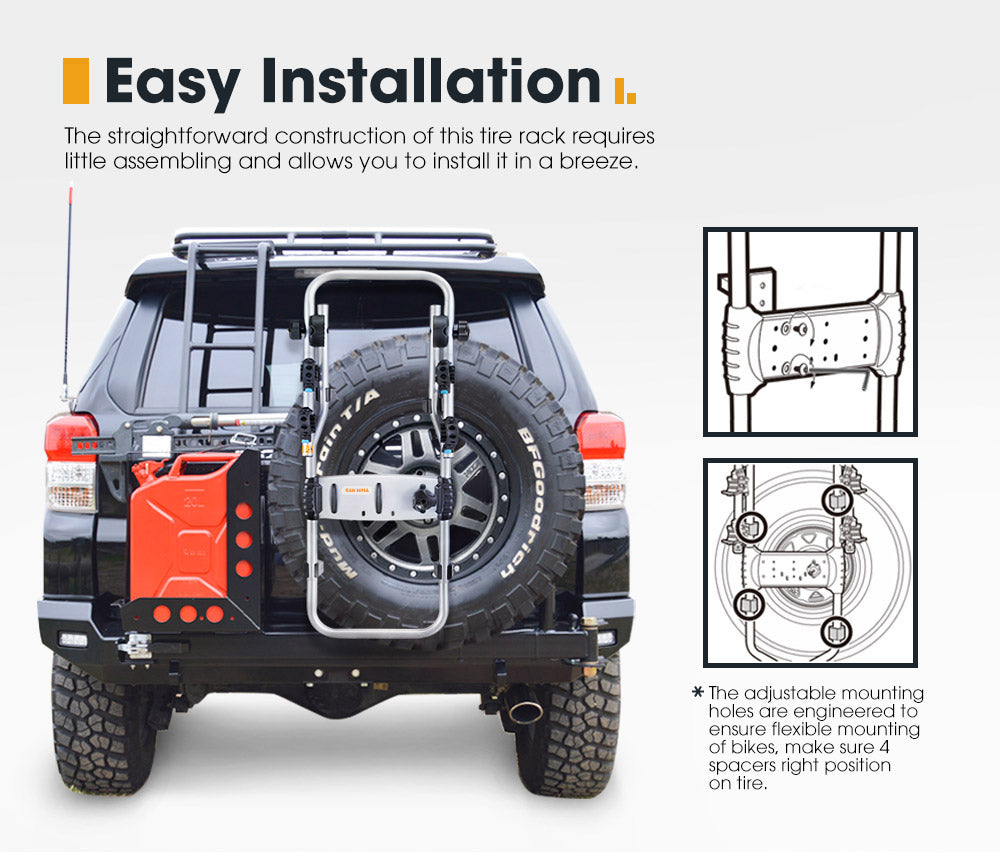 SAN HIMA 2 Bicycle Bike Carrier Spare Tire Rack Foldable