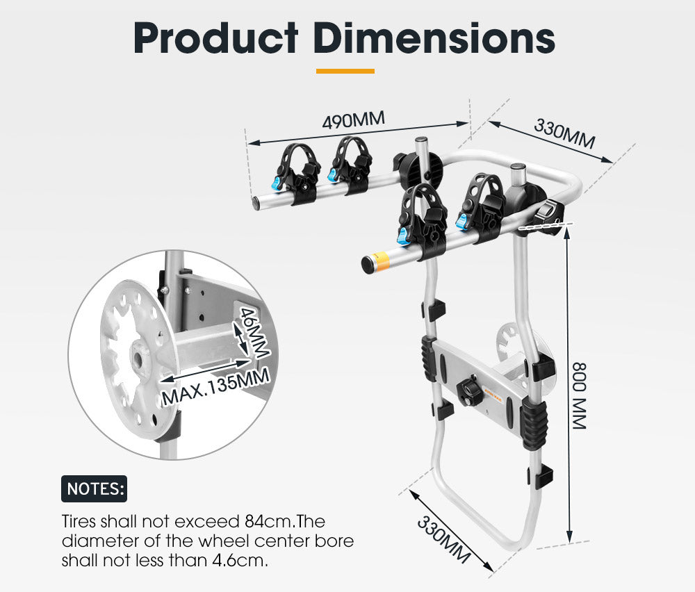 SAN HIMA 2 Bicycle Bike Carrier Spare Tire Rack Foldable