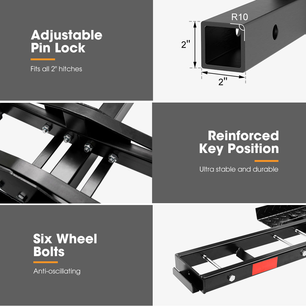 SAN HIMA Steel Motorcycle Motorbike Carrier 2" Towbar
