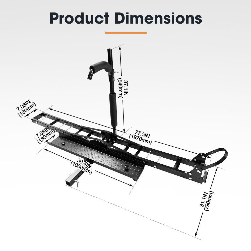 SAN HIMA Steel Motorcycle Motorbike Carrier 2" Towbar