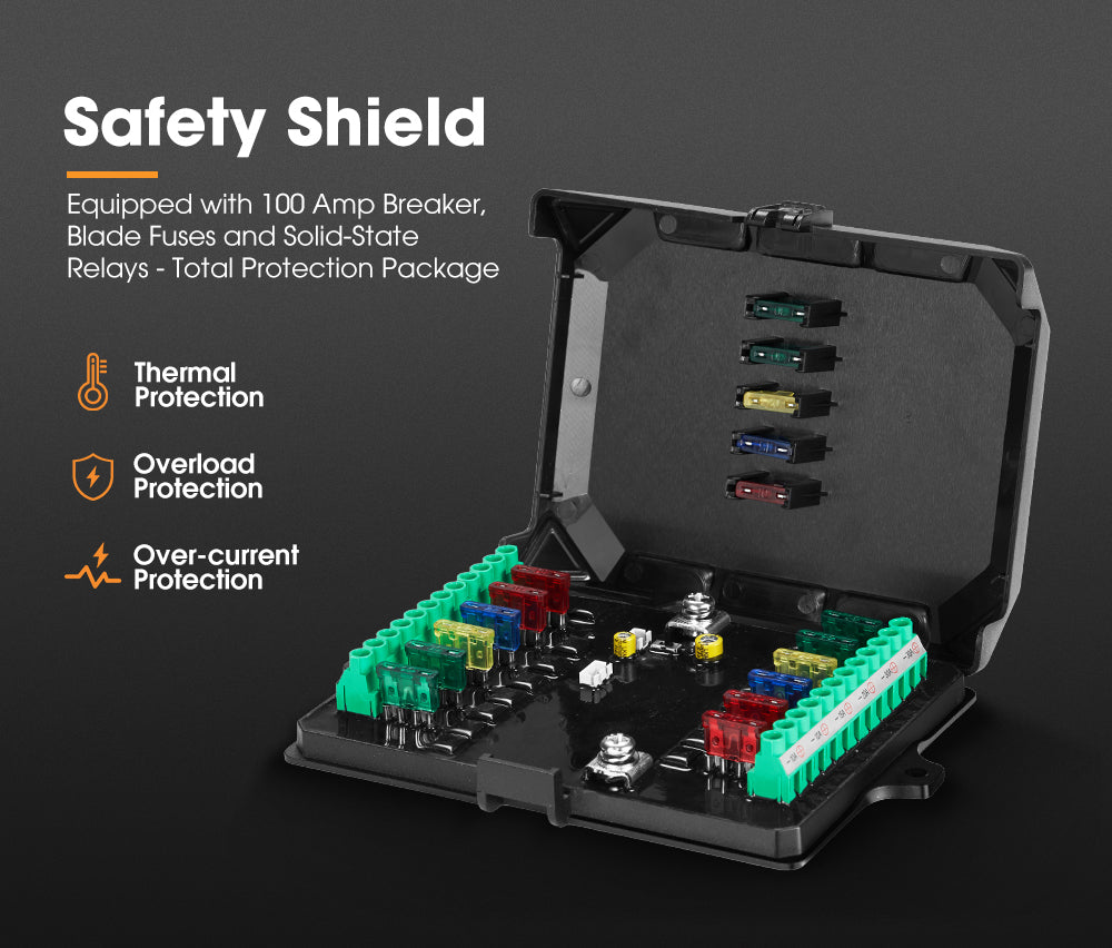 San Hima 12 Gang Bluetooth Switch Panel 12V/24V ON-OFF LED Control For Car Boat