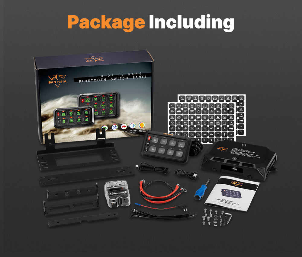 San Hima 8 Gang Bluetooth Switch Panel 12V/24V ON-OFF LED Control For Car Boat