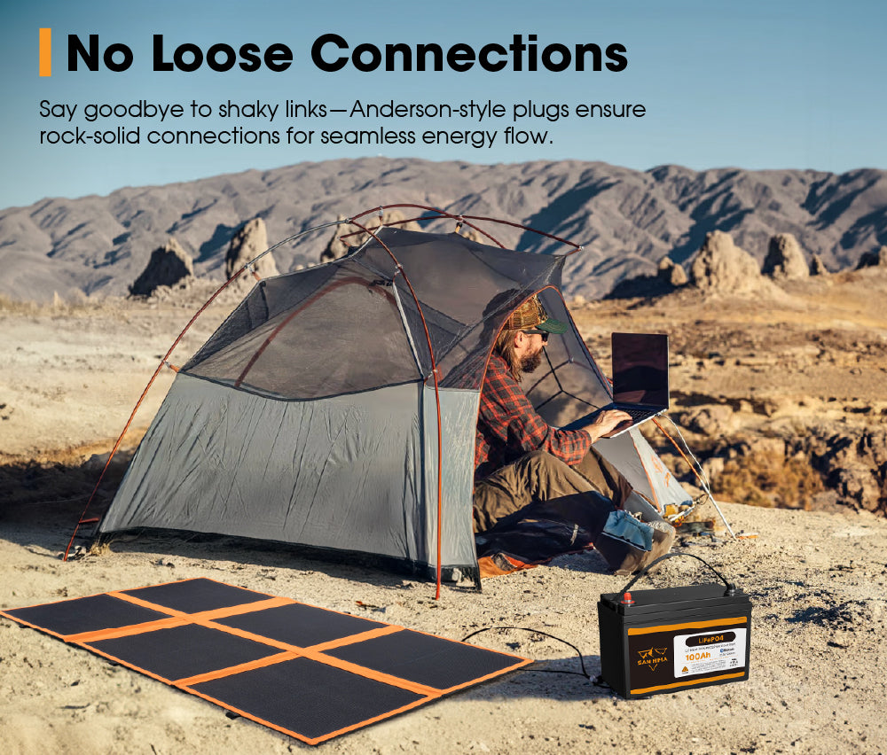 San Hima 12V 160W Folding Solar Blanket Flexible Blanket Kit Camping Charging