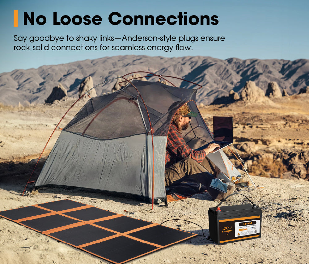 San Hima 12V 260W Folding Solar Blanket Flexible Blanket Kit Camping Charging