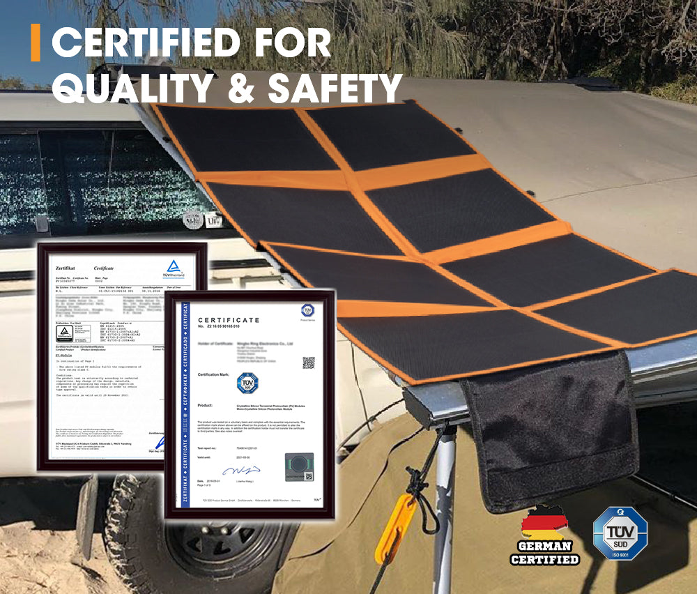 San Hima 12V 260W Folding Solar Blanket Flexible Blanket Kit Camping Charging