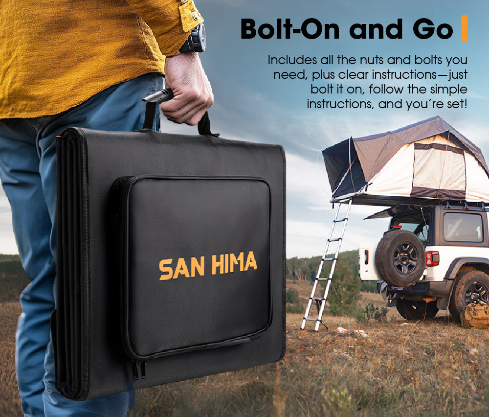 San Hima 12V 360W Folding Solar Blanket Flexible Blanket Kit Camping Charging