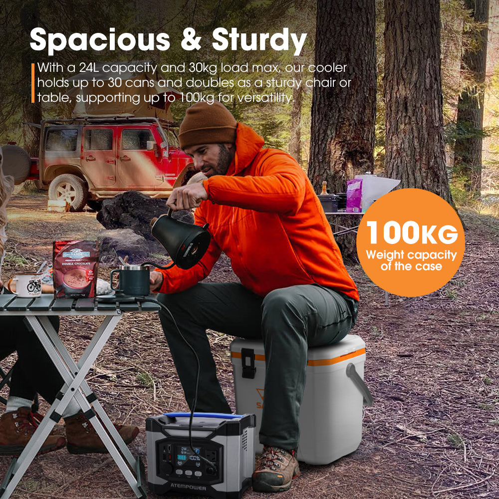 San Hima 24L Cooler Ice Box Portable For Camping BBQ Picnic Heat Retention