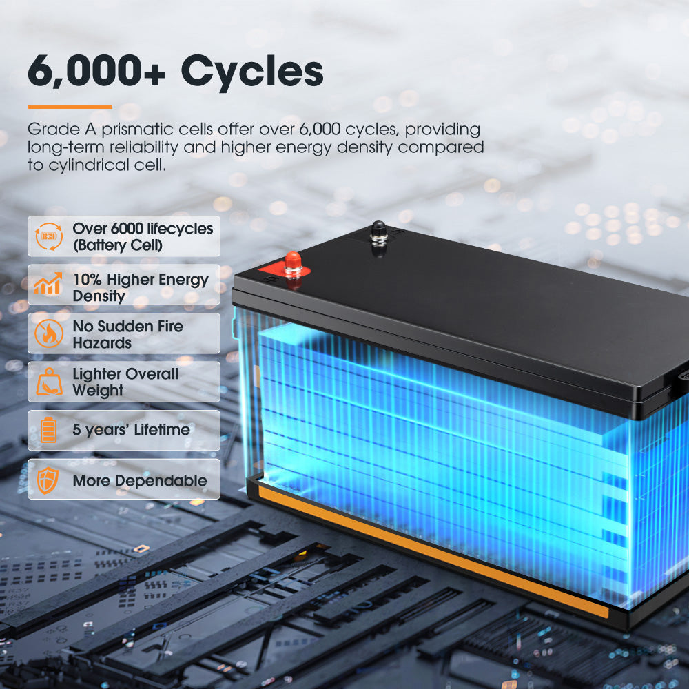 San Hima 12V 100Ah/200Ah Lithium Battery BMS LiFePO4 w/ Bluetooth Self-heating