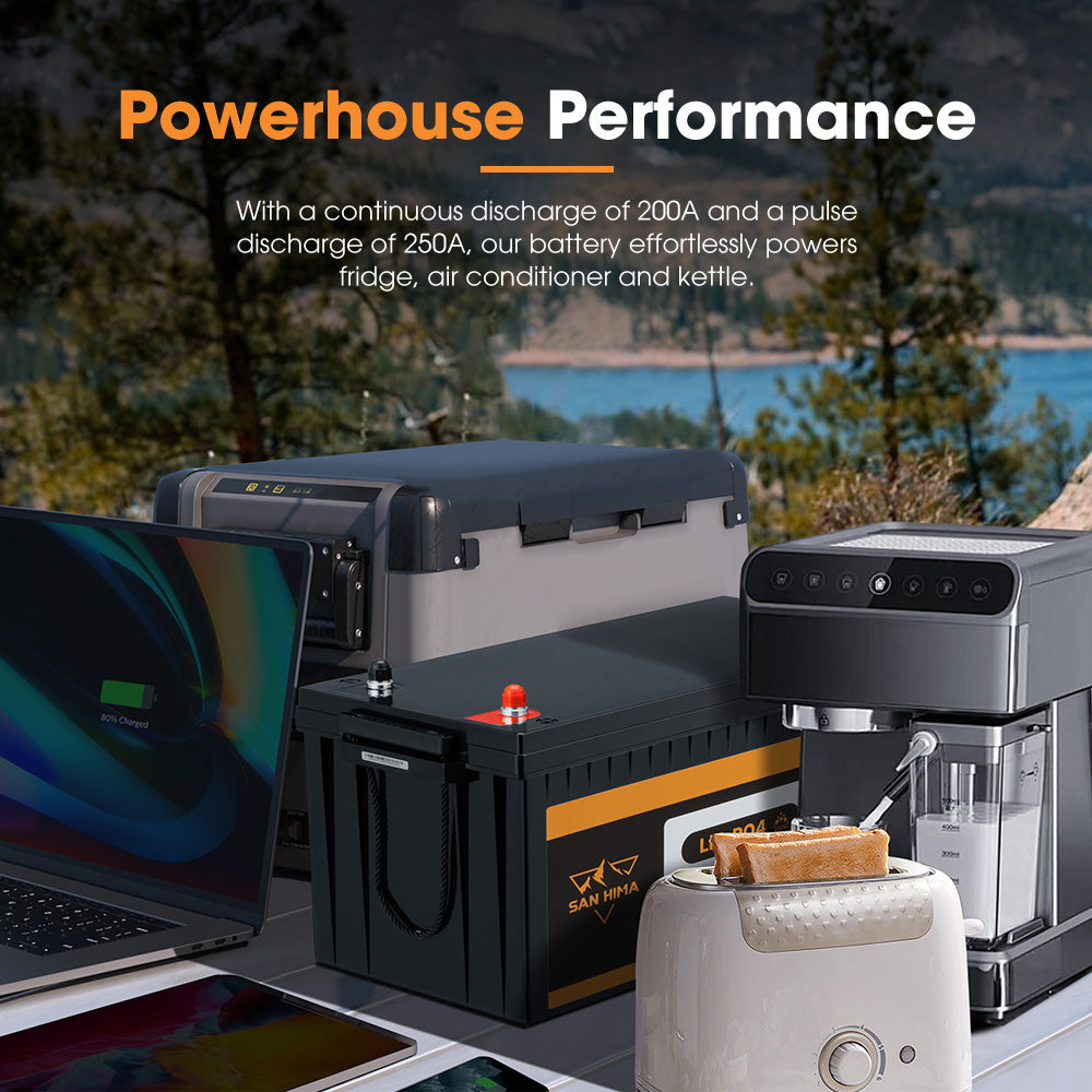 San Hima 12V 100Ah/200Ah Lithium Battery BMS LiFePO4 w/ Bluetooth Self-heating