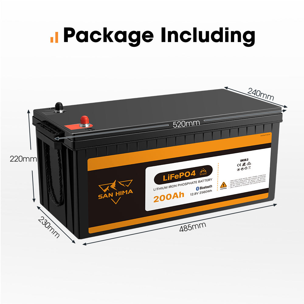 San Hima 12V 100Ah/200Ah Lithium Battery BMS LiFePO4 w/ Bluetooth Self-heating