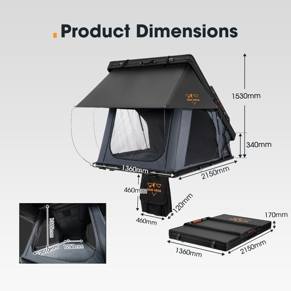 San Hima Kalbarri X Rooftop Tent Hardshell With Ladder Camping 4x4 4WD