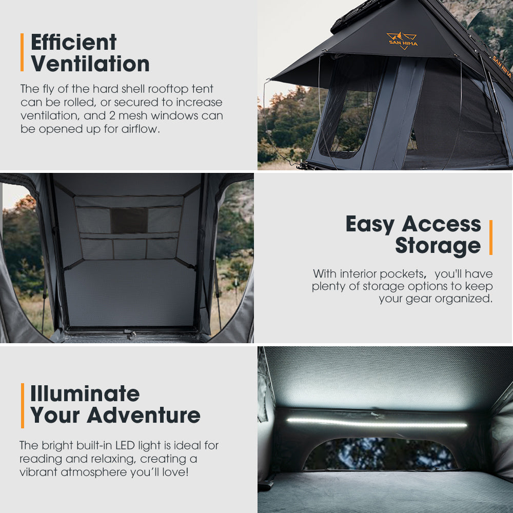 San Hima Kalbarri X Rooftop Tent Hardshell With Ladder + 200W Solar Panel